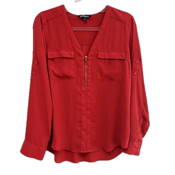 Express Tops - Express Half-Zip Blouse